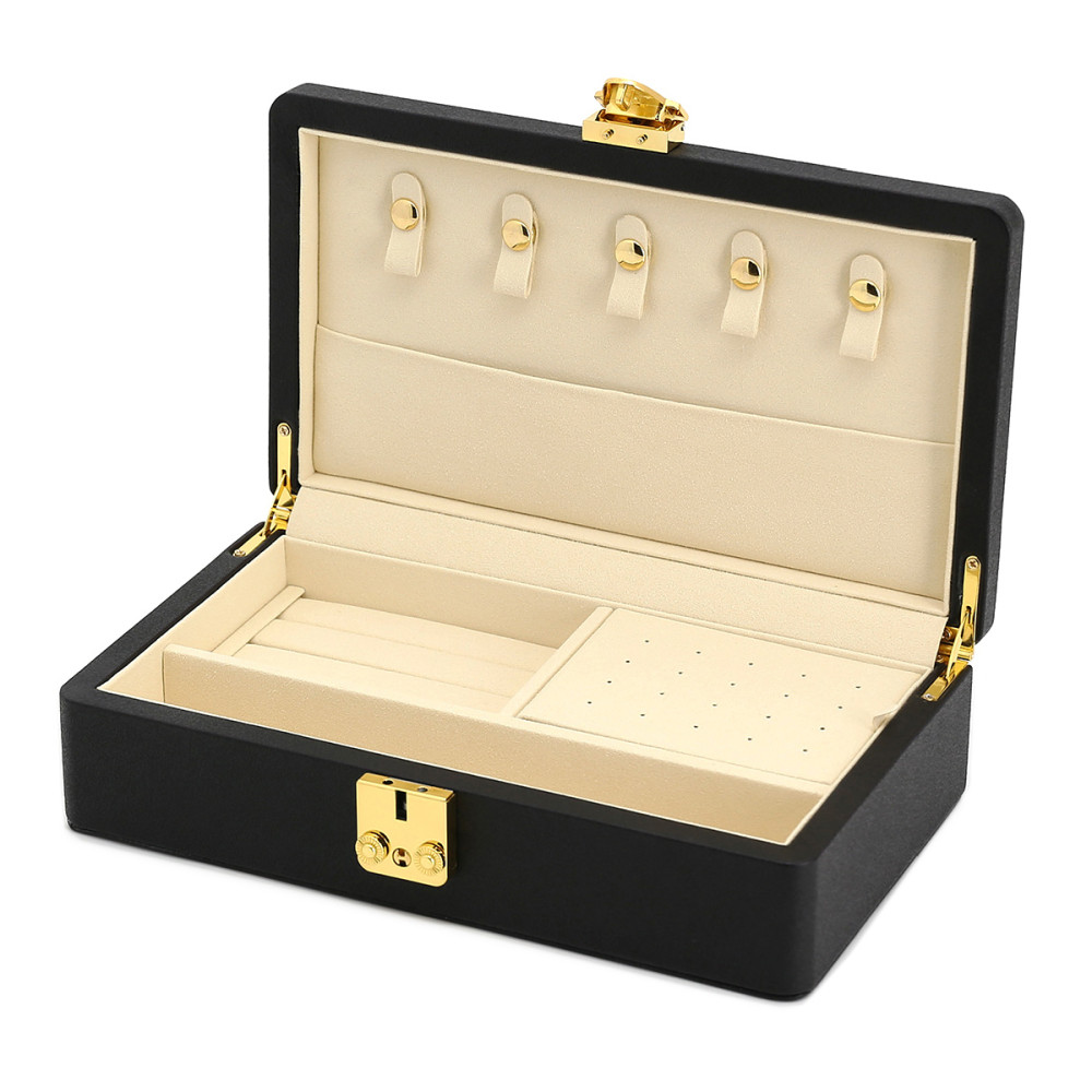 sieradendoos-zwart-rechthoekig-goudkleurige-elementen