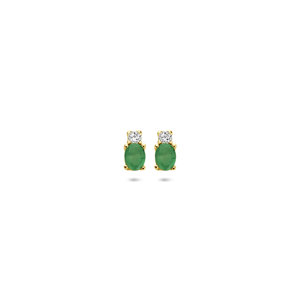 smaragd-oorstekers-14-karaat-goud-ovaal-en-zirkonia-3-mm-breed-x-6-mm-hoog