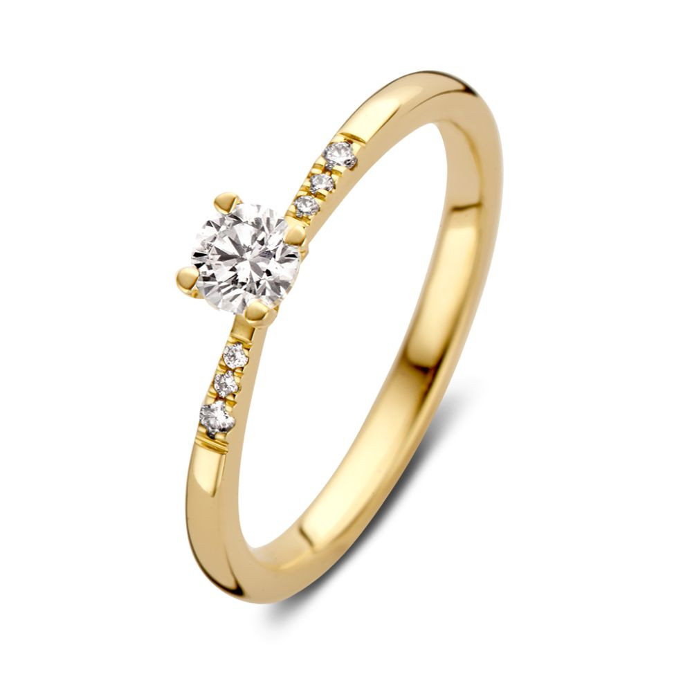 solitair-ring-van-goud-met-grote-diamant-en-6-kleine-diamanten-0-30-crt
