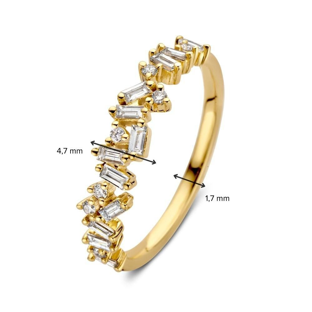 unieke-14-karaat-gouden-ring-met-0-38-crt-briljant-en-baguette-geslepen-diamanten