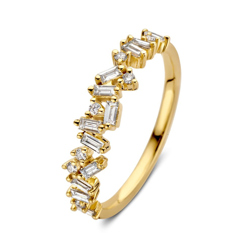 unieke-14-karaat-gouden-ring-met-0-38-crt-briljant-en-baguette-geslepen-diamanten