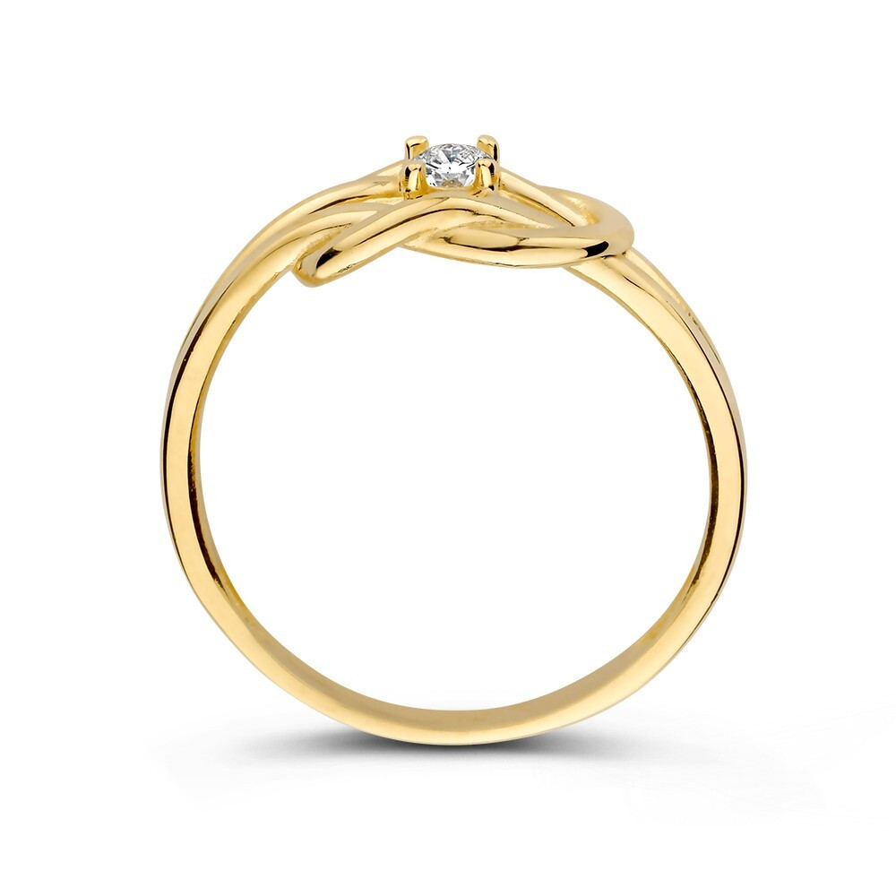 unieke-solitaire-ring-met-gouden-knoop-design-en-zirkonia-steen