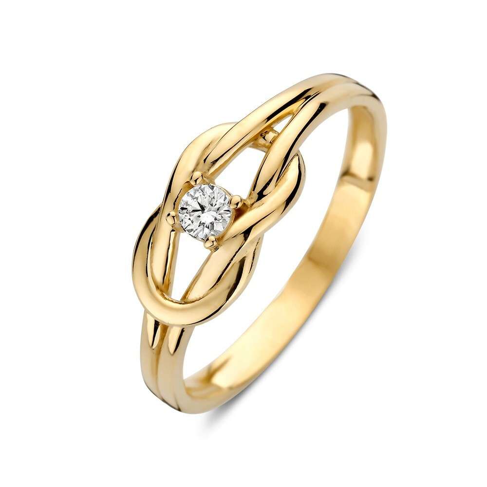 unieke-solitaire-ring-met-gouden-knoop-design-en-zirkonia-steen