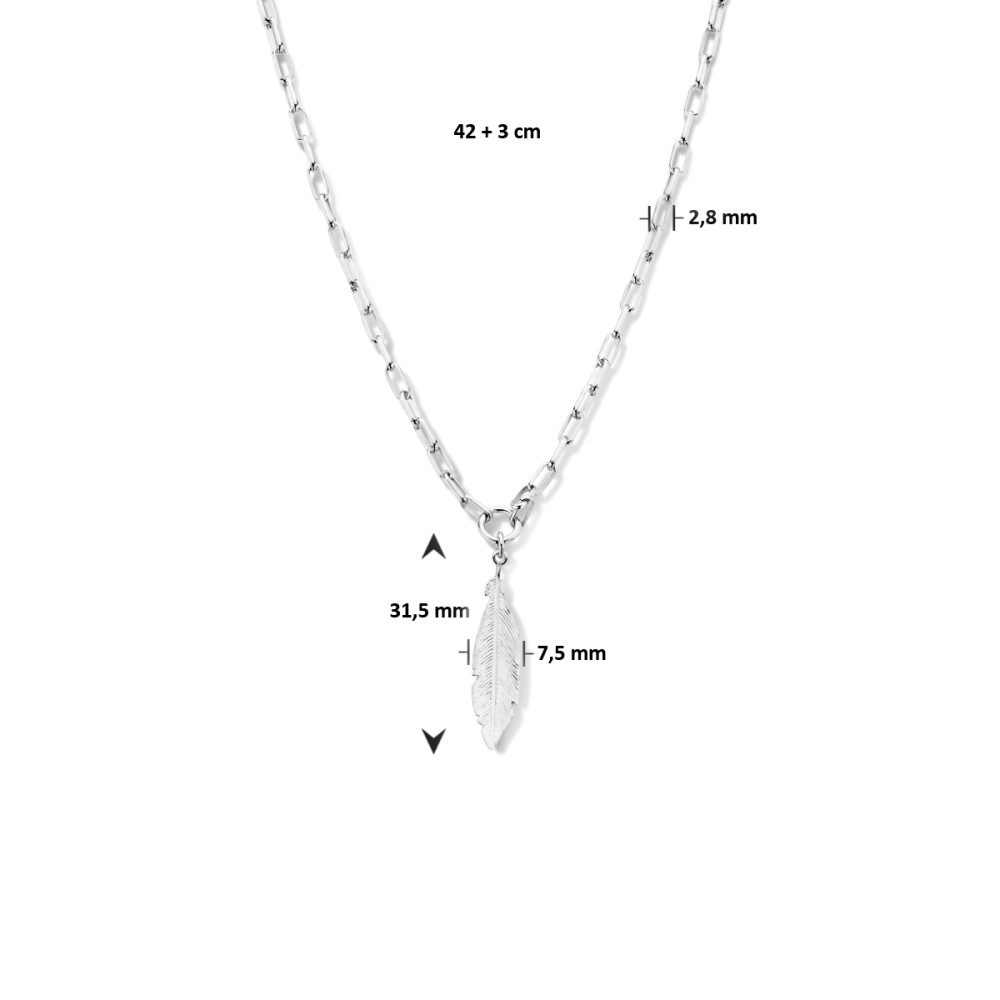 veer-2-8-mm-collier-met-hanger-zilver-gerhodineerd-lengte-verstelbaar-42-45-cm
