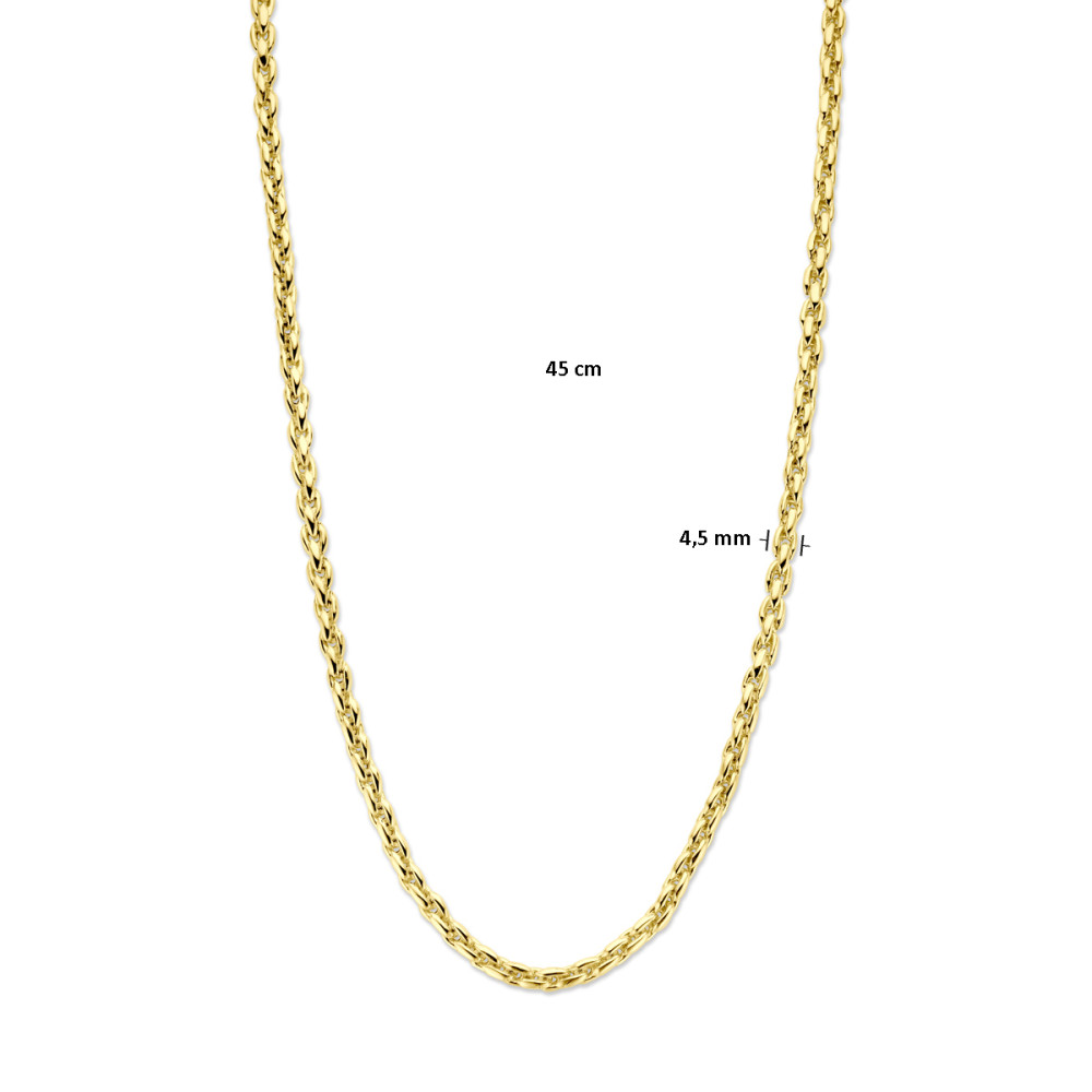 verweven-schakelcollier-goud-lengte-45-cm