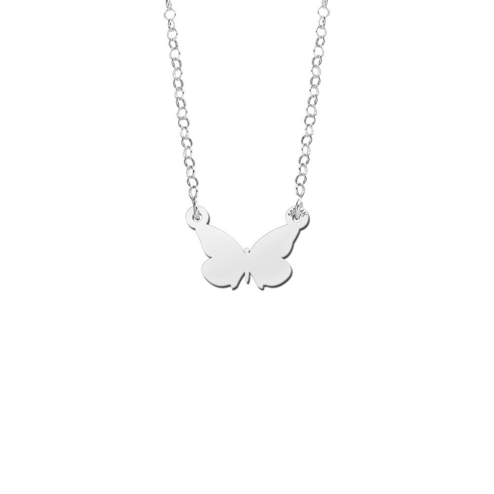 vlinderketting-zilver-lengte-42-cm