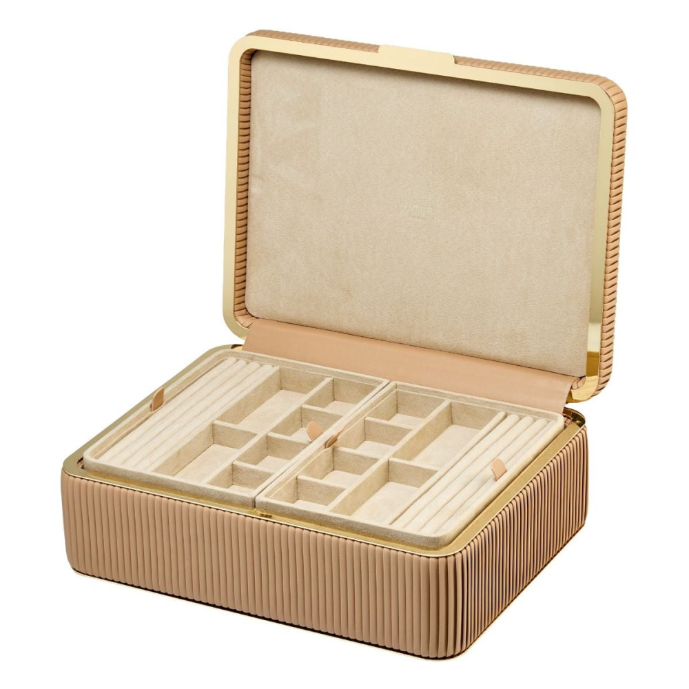 wolf1834-bella-781229-large-sieradendoos-vegan-leer-beige-roze-bruin-goudkleurig-geribbeld-patroon