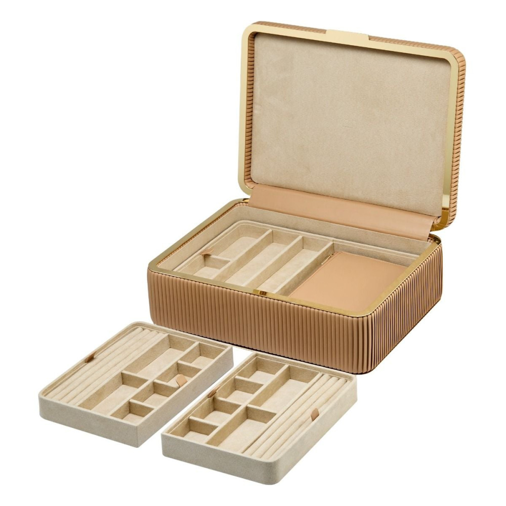 wolf1834-bella-781229-large-sieradendoos-vegan-leer-beige-roze-bruin-goudkleurig-geribbeld-patroon