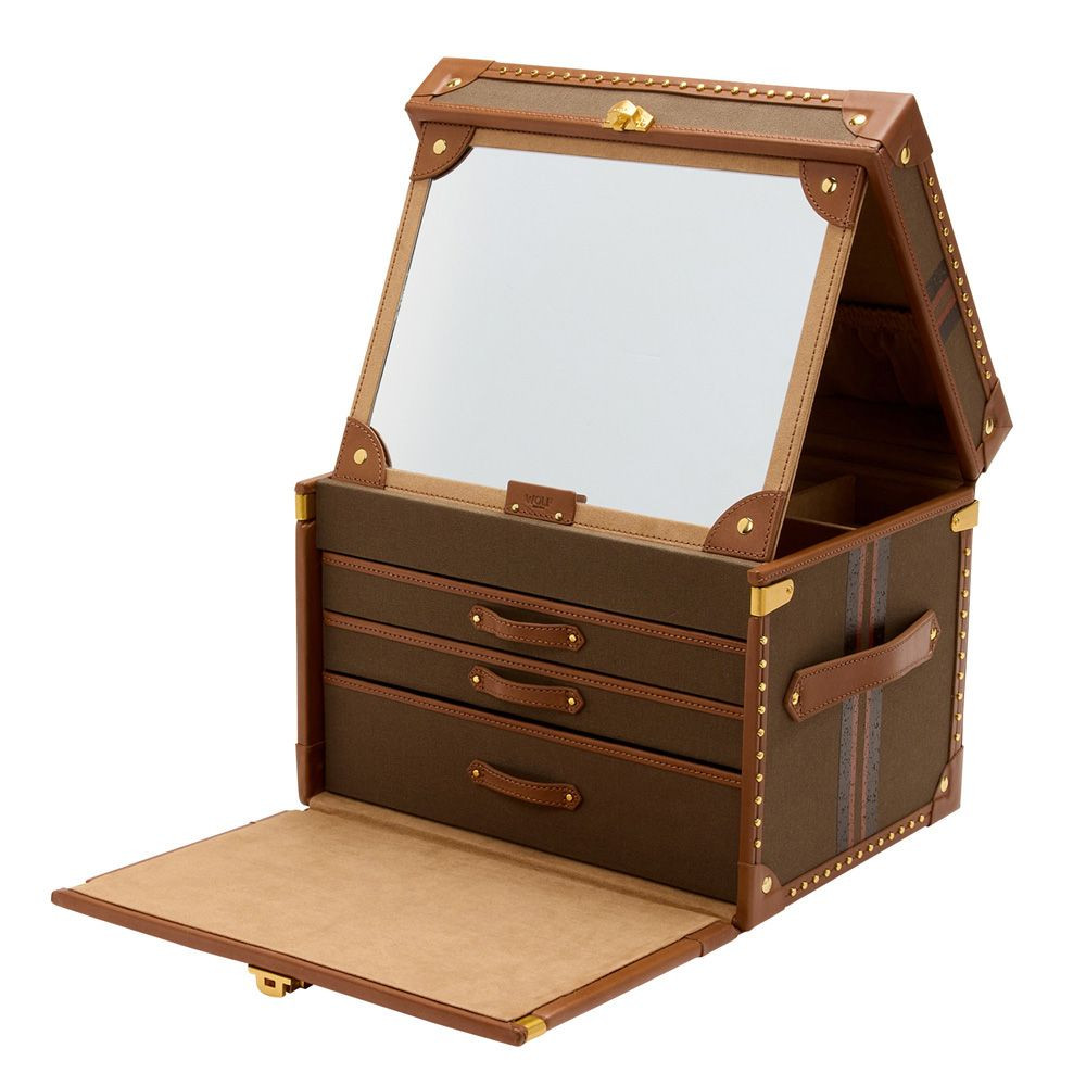 wolf1834-ida-190041-sieradendoos-bruin-leer-canvas-klassiek-goudkleurige-accenten