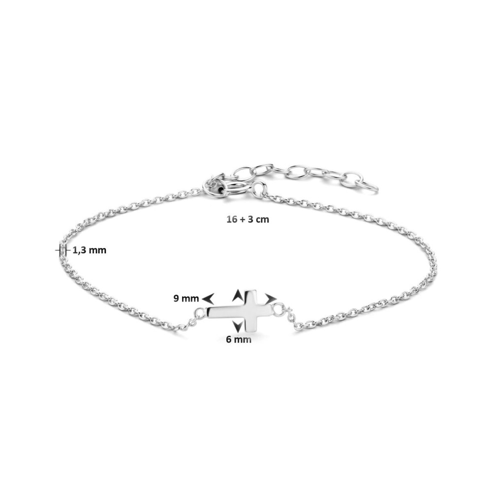 zilveren-armband-met-kruisvormige-hanger-en-verstelbare-lengte