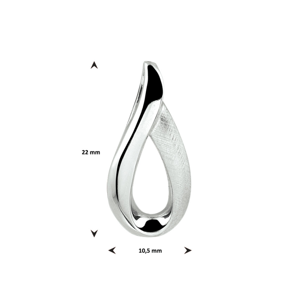 zilveren-druppel-hanger-met-glanzend-en-mat-contrast-10-5-mm-hoogte-22-mm