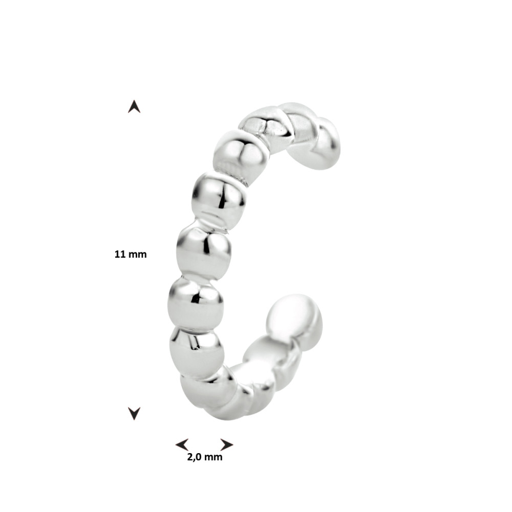 zilveren-earcuff-met-bolletjespatroon-11-mm
