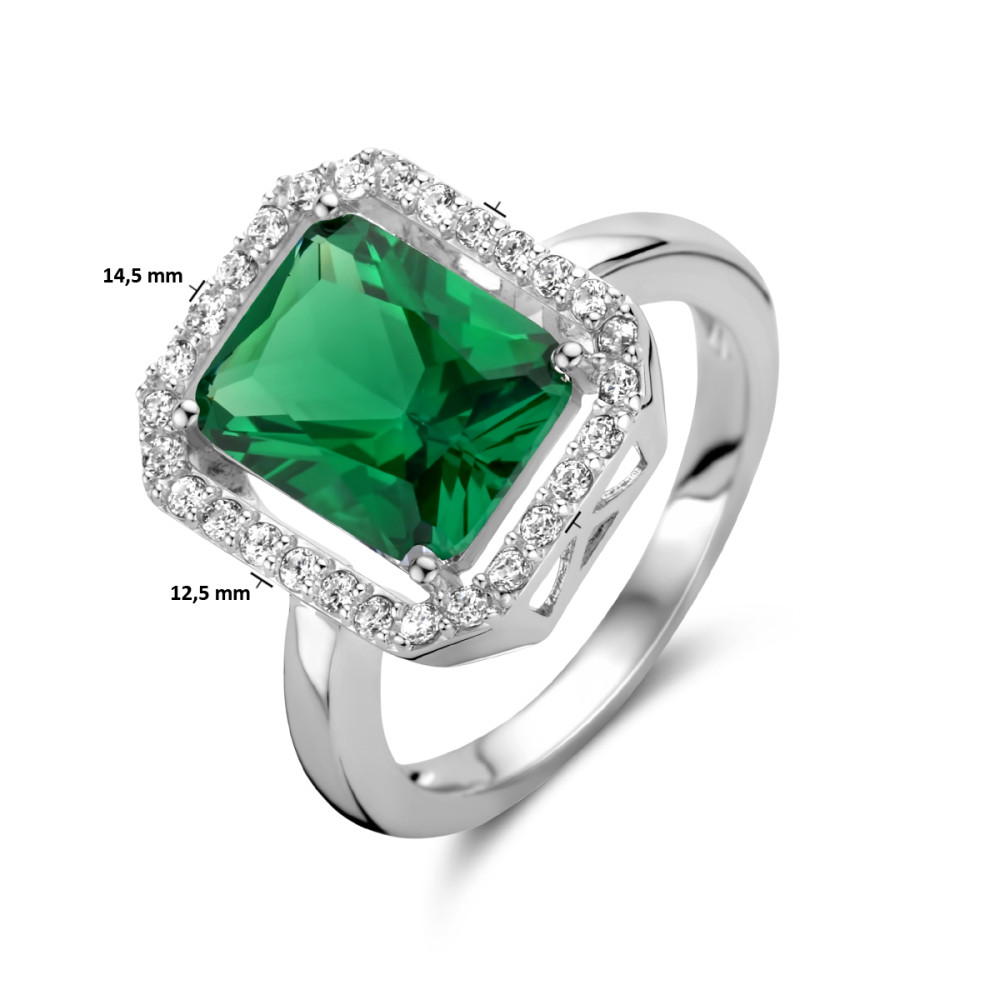 zilveren-entourage-ring-met-synthetische-smaragd-en-zirkonia-s