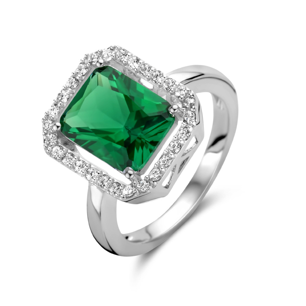 zilveren-entourage-ring-met-synthetische-smaragd-en-zirkonia-s