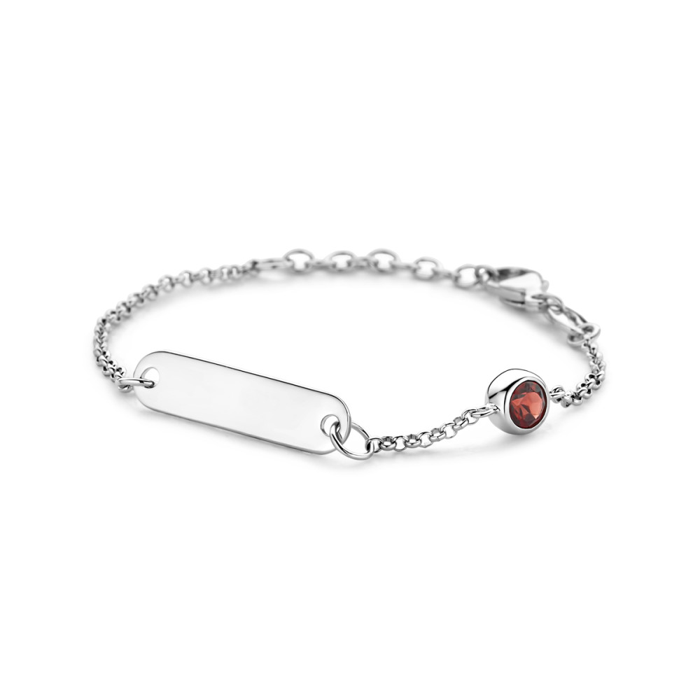 zilveren-graveerbare-armband-met-rode-geboortesteen