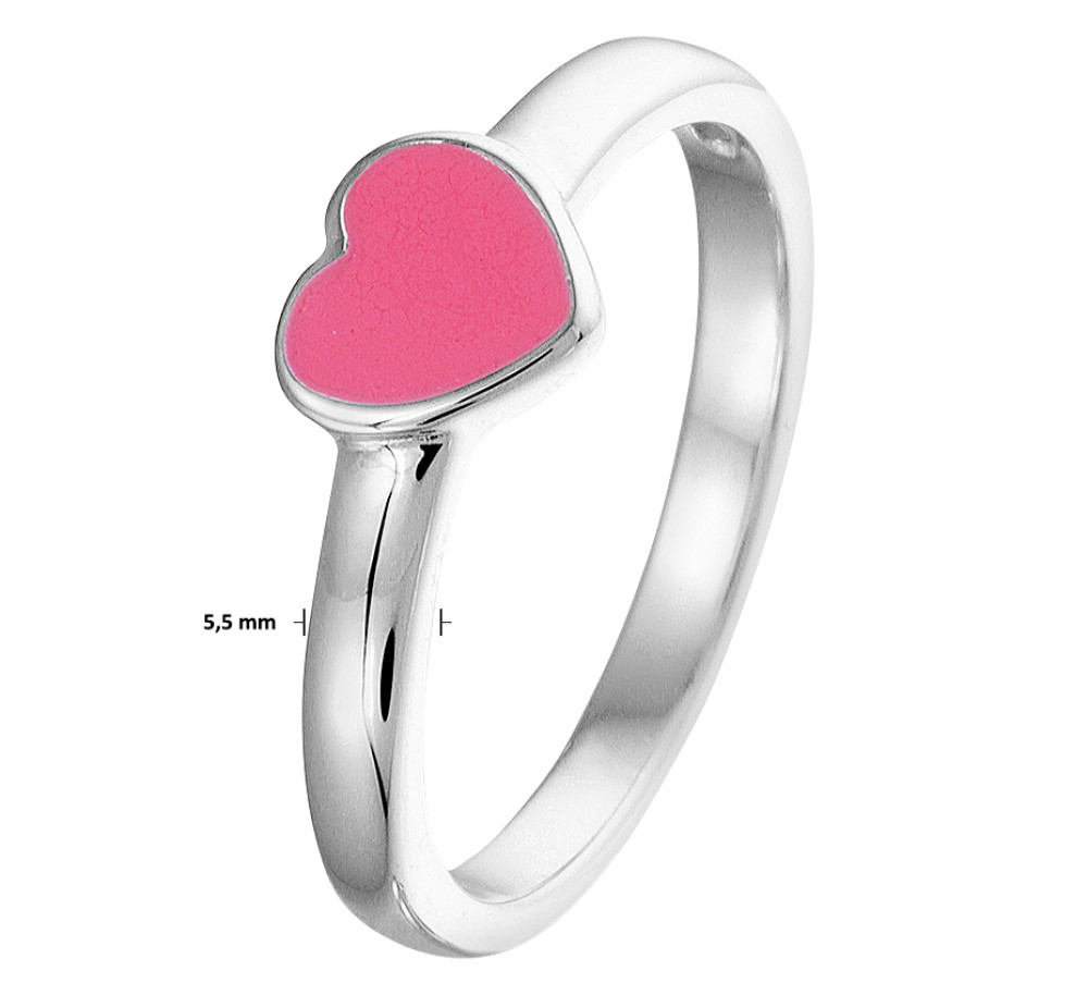 zilveren-kinderring-met-roze-hartje