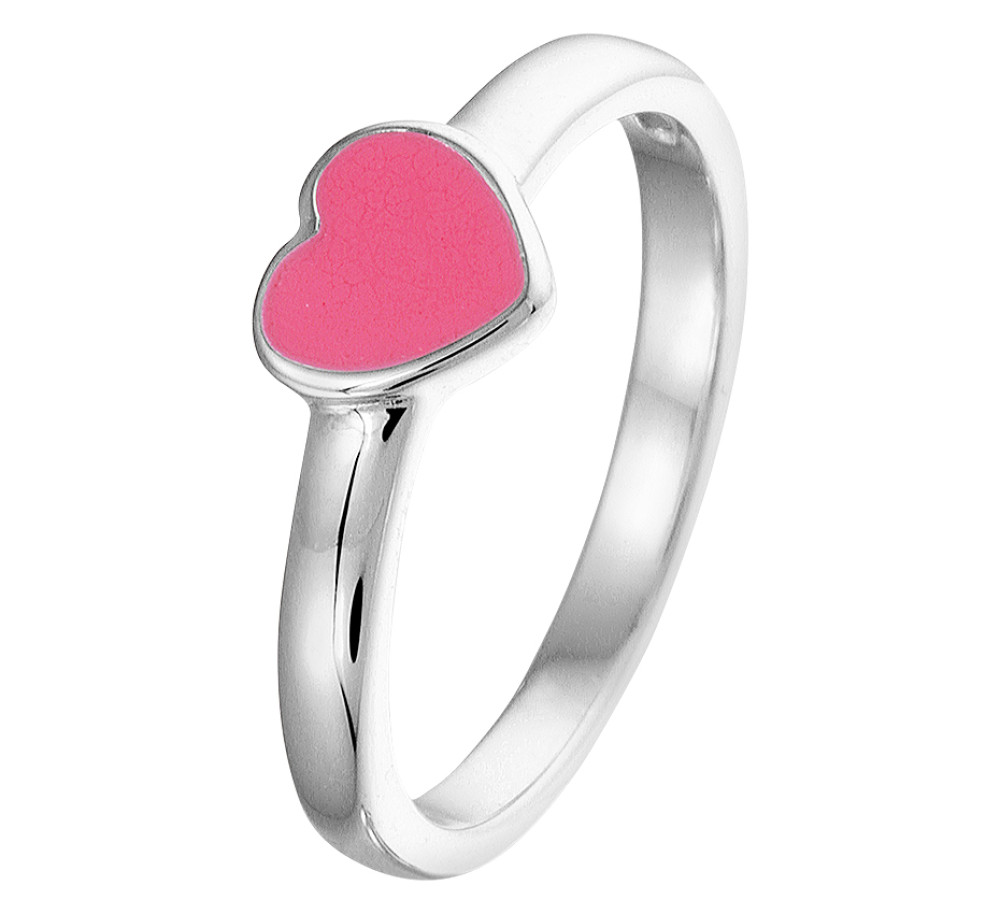 zilveren-kinderring-met-roze-hartje