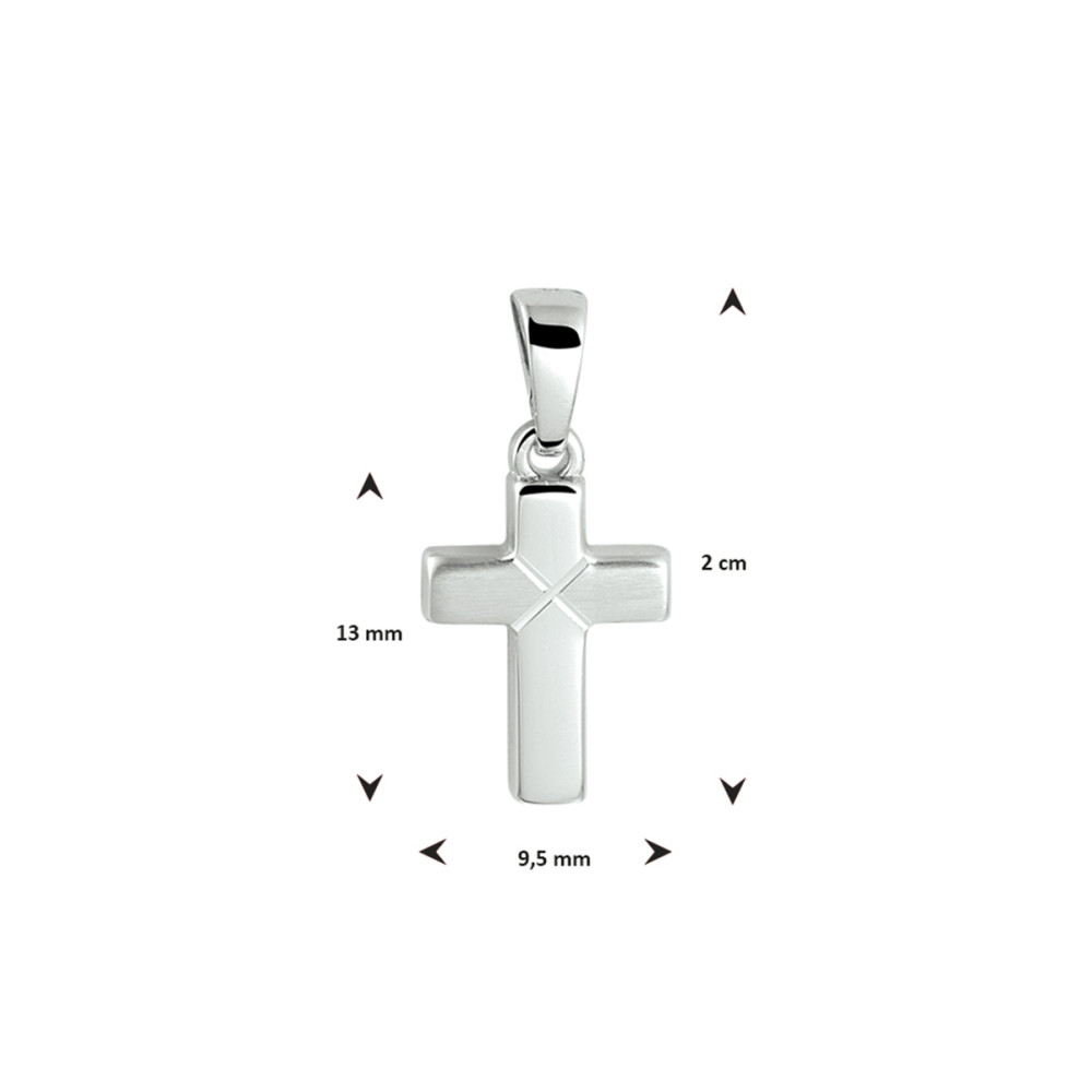 zilveren-kruisje-met-gestreept-patroon-9-5-mm-breed-hoogte-20-mm