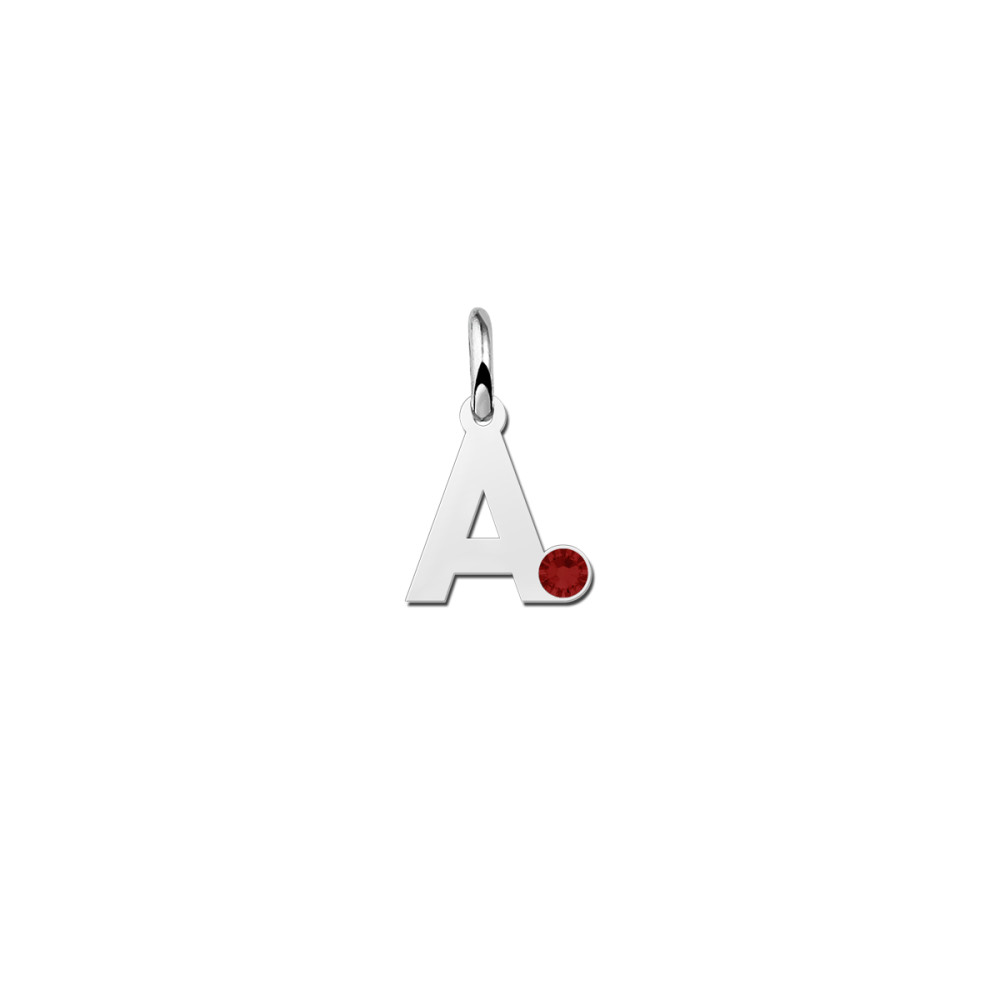 zilveren-letterhanger-hanger-met-geboortesteen-hoogte-10-mm