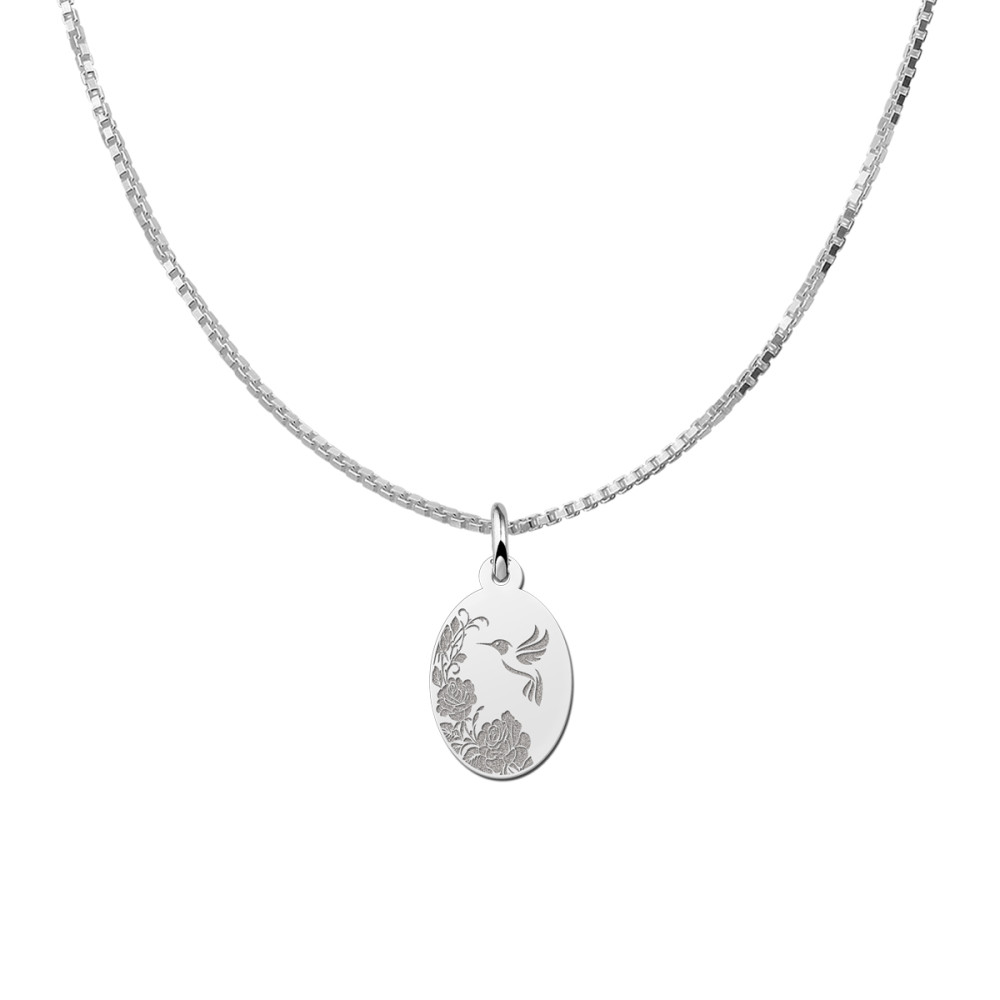 zilveren-ovale-hanger-met-kolibrie-en-bloemen-12-mm-breed-hoogte-16-mm