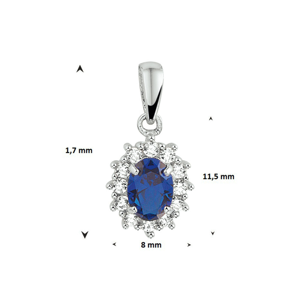 zilveren-ovale-hanger-met-synthetische-saffier-en-zirkonia-s-8-mm-breed-hoogte-17-mm