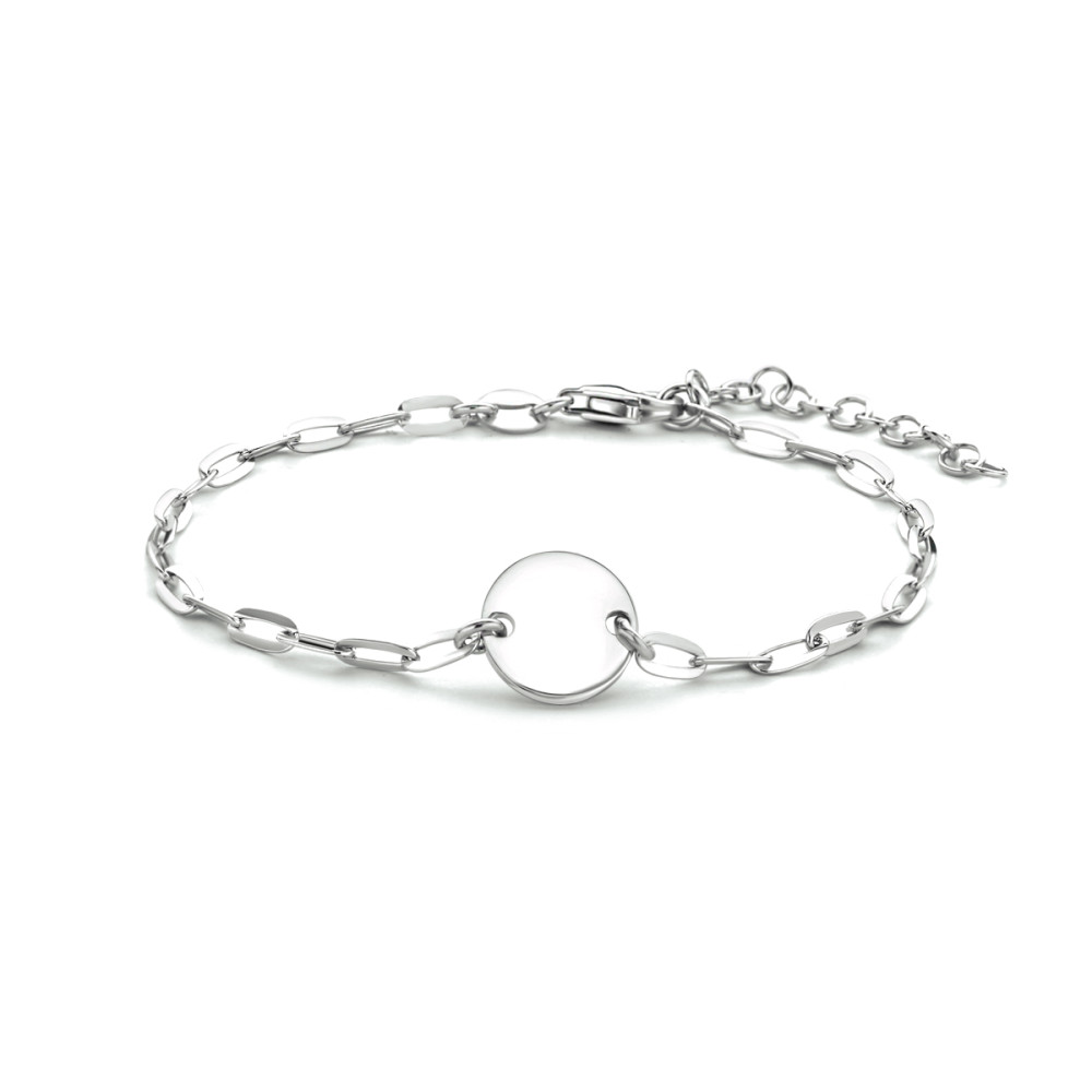 zilveren-paperclip-schakelarmband-met-ronde-hanger