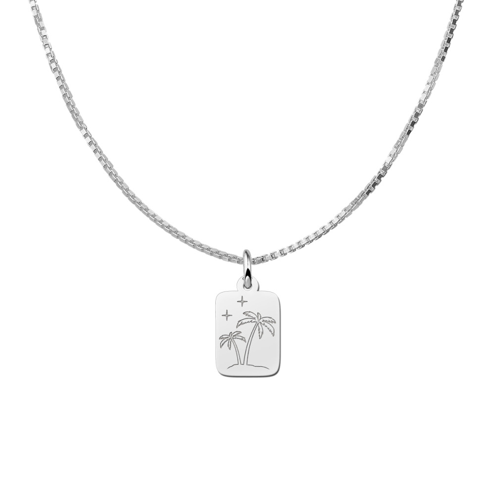 zilveren-rechthoekige-hanger-met-palmbomen-en-sterren-11-mm-breed-hoogte-14-mm