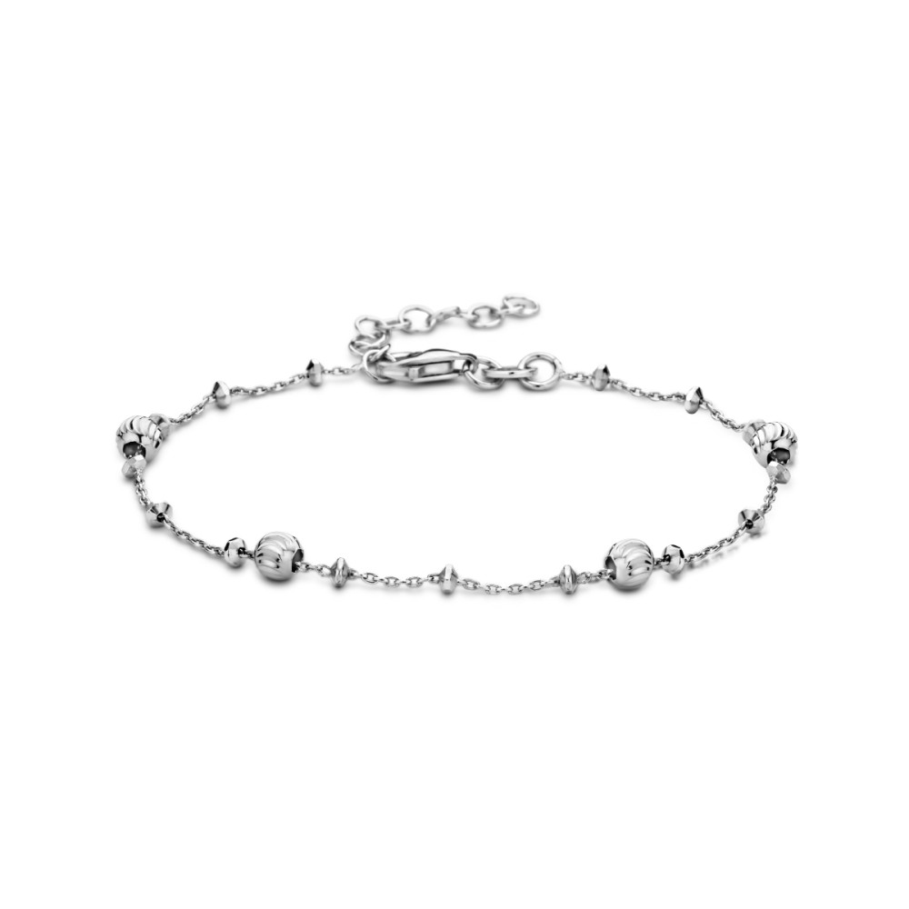 zilveren-schakelarmband-met-gediamanteerde-bolletjes-en-verstelbare-lengte
