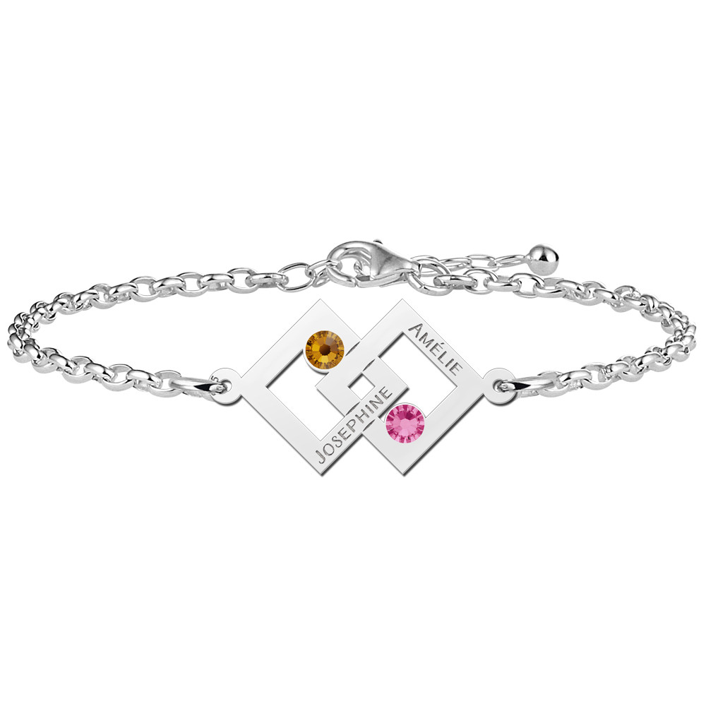names4ever-mj016398-zilveren-schakelarmband-met-rechthoekige-hangers-en-geboortestenen-graveerbaar