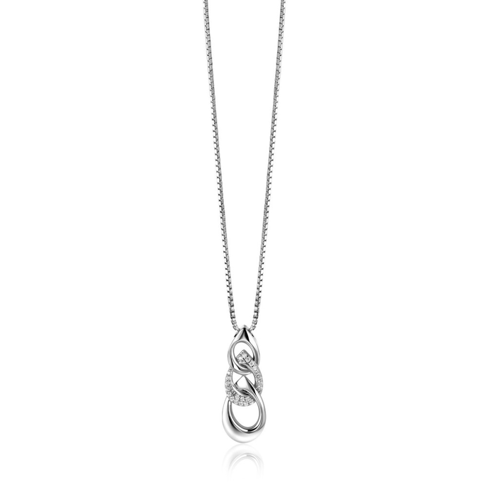 zinzi-x-mart-visser-mvc24-zilveren-ketting-peer-zirkonia-11-mm-breedte-lengte-42-45-cm