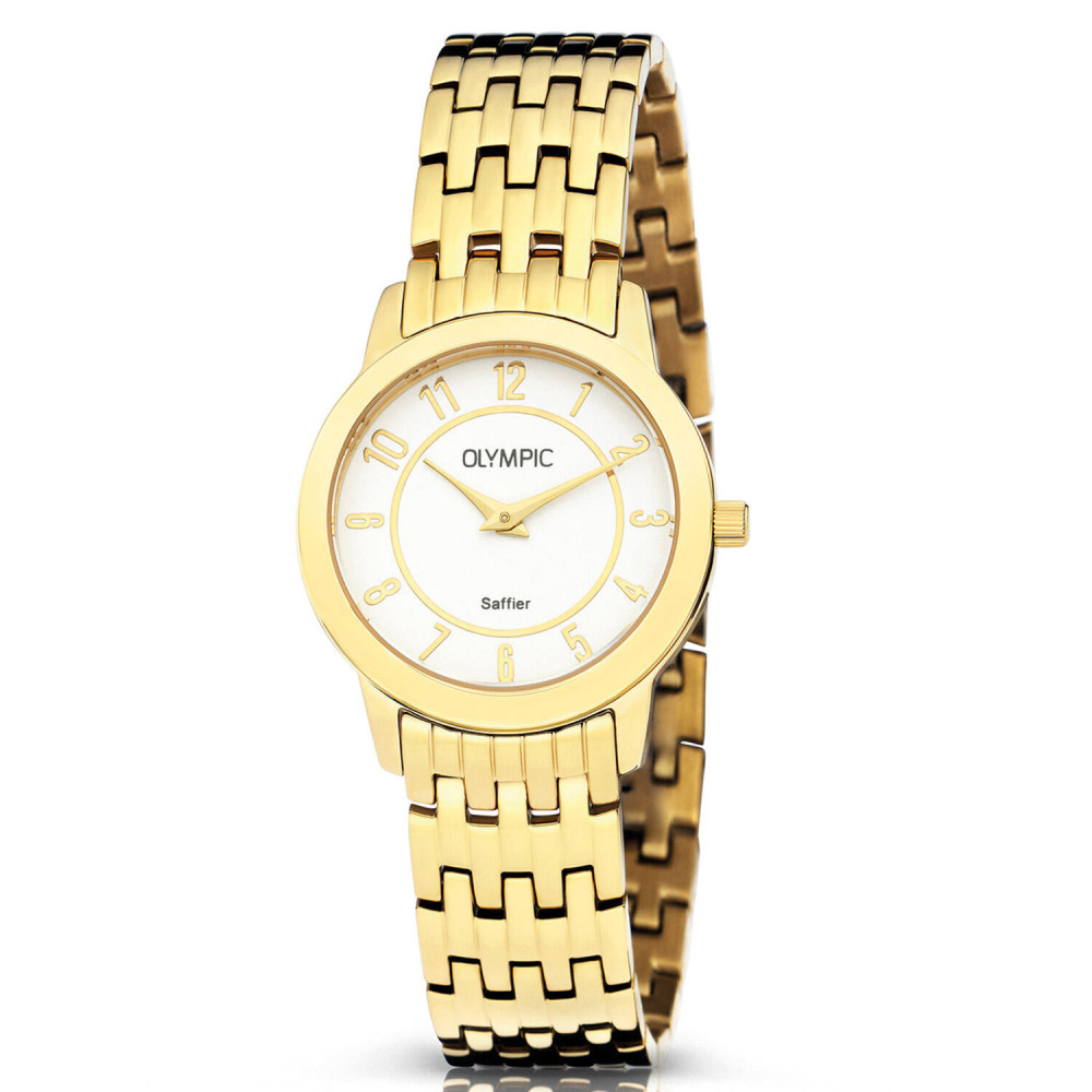 olympic-fleur-ol66ddd006-goudkleurig-dameshorloge-met-witte-wijzerplaat-rond-diameter-32-mm