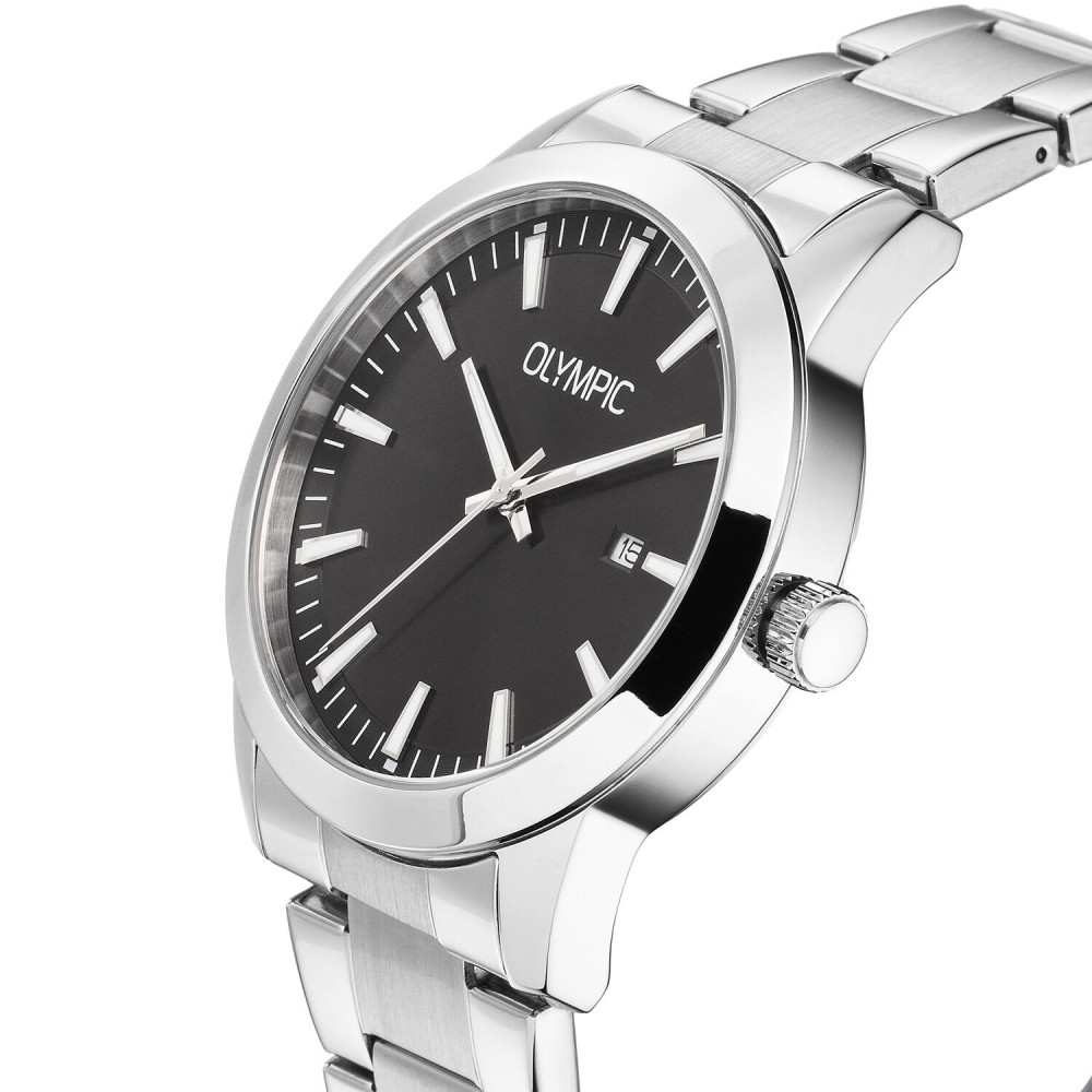 olympic-frank-ol90hss002-robuust-herenhorloge-met-zwarte-wijzerplaat-en-stalen-schakelband-rond-42-mm
