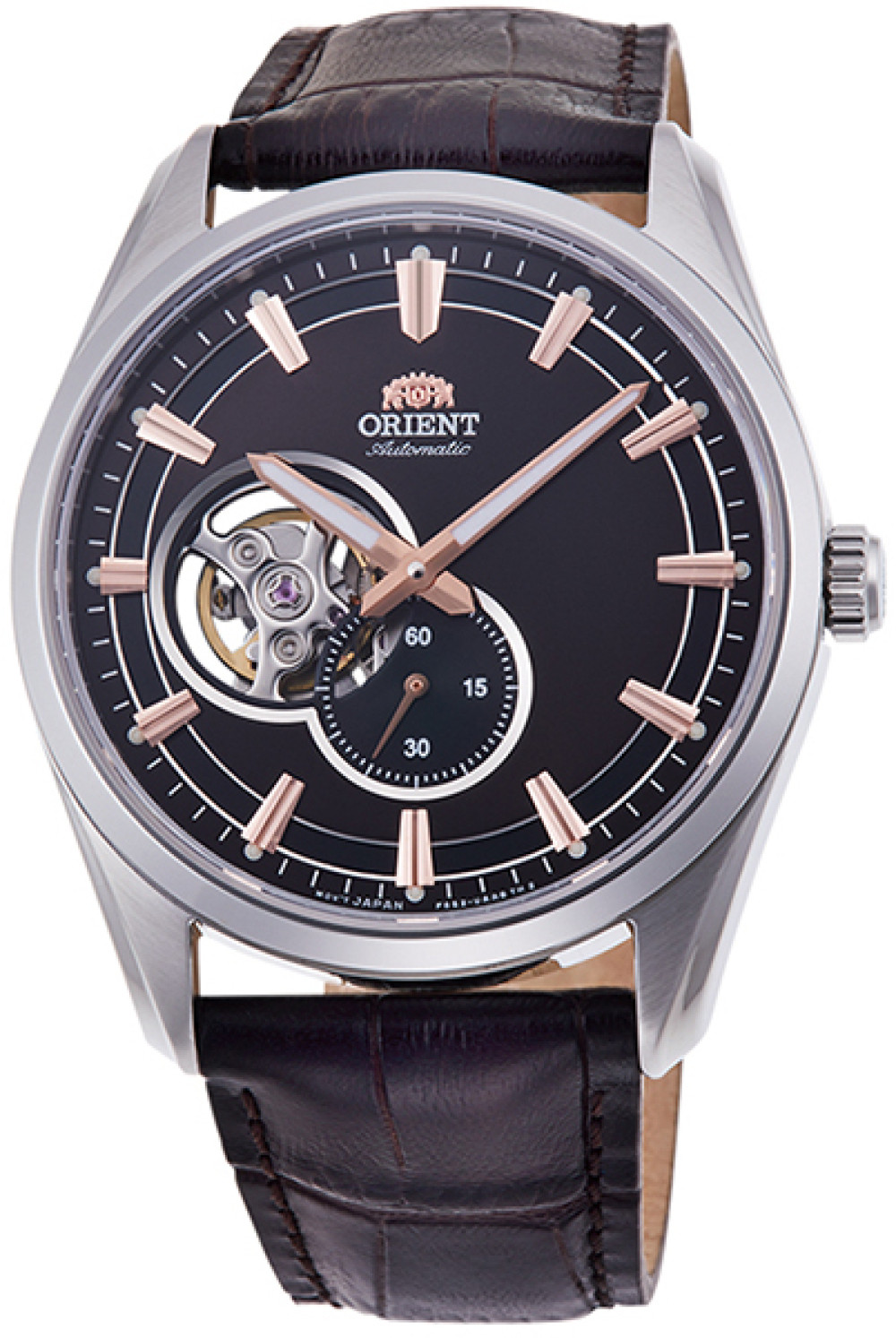 orient-contemporary-ra-ar0005y30b-herenhorloge-automaat-staal-leder-zilverkleurig-bruin