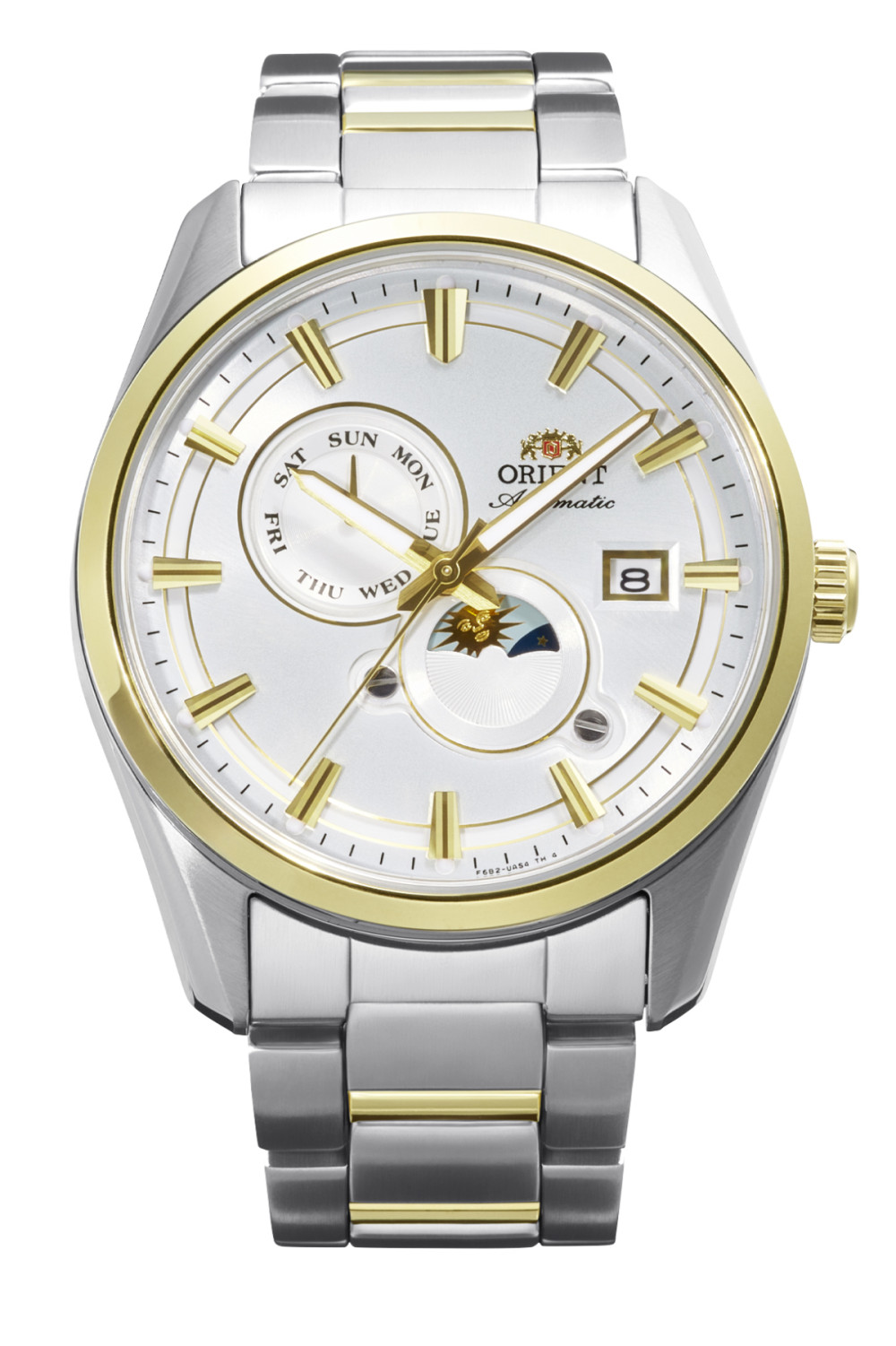 orient-stretto-ra-ak0312s30b-automatisch-horloge-heren-bicolor-staal-dag-datum-42-mm