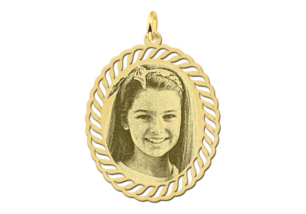 names4ever-14-karaat-gouden-ovale-foto-hanger-met-patroon-28-mm-x-23-mm