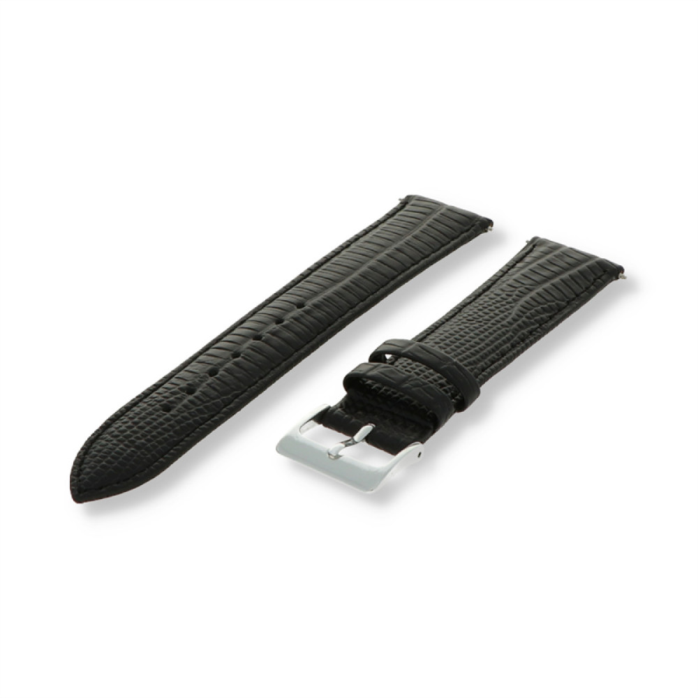 pex-px12-315zw-horlogeband-leer-zwart-hagedispatroon-zilverkleurige-gesp