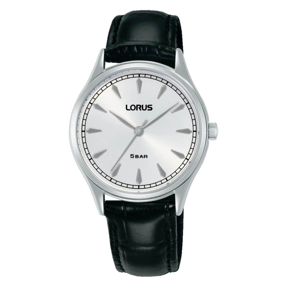 lorus-rg297yx9-dameshorloge-zilverkleurige-stalen-kast-zwart-leer-o-32-mm