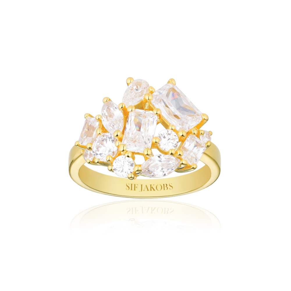 sif-jakobs-ivrea-sj-r12331-cz-yg-ring-gold-plated-zirkonia-cluster-glanzend