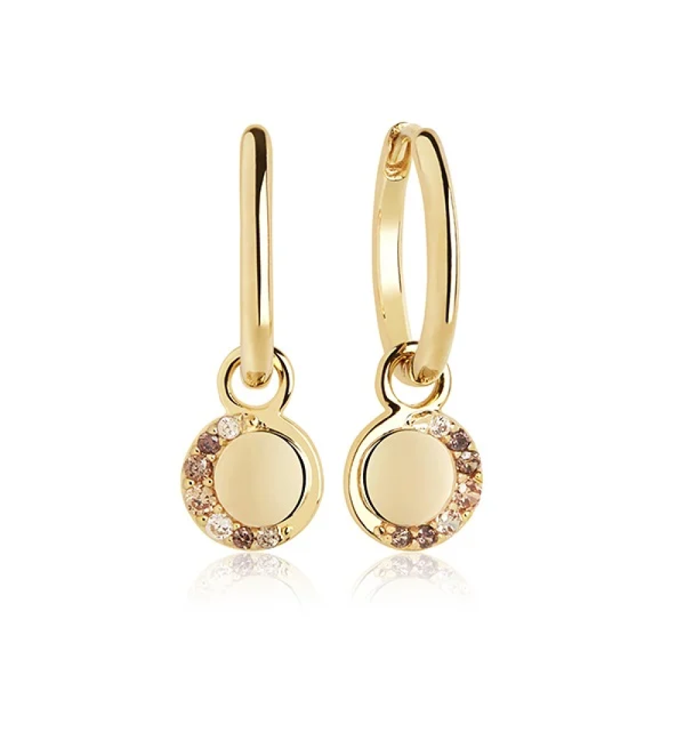 sif-jakobs-portofino-sj-e12011-yel-sg-ronde-klapoorringen-gold-plating-met-bruine-zirkonia-s-15-mm