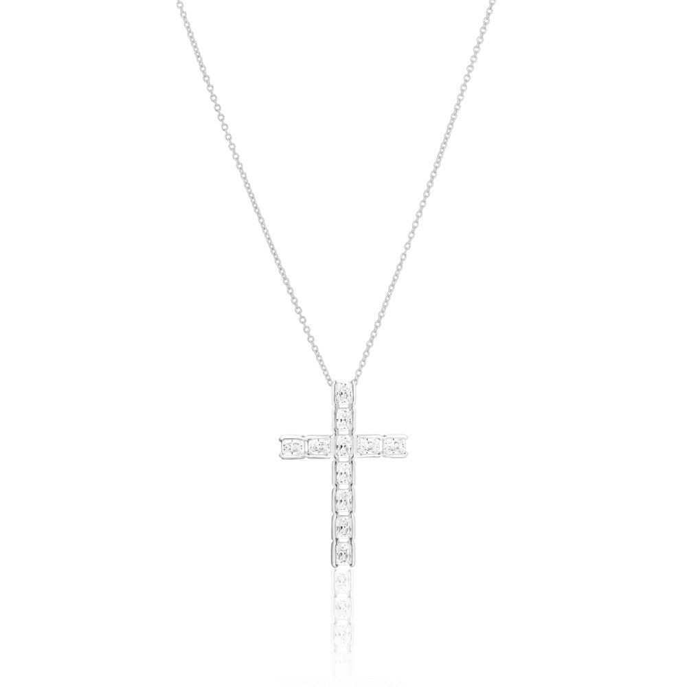sif-jakobs-roccanova-sj-n2396-cz-ketting-met-hanger-zilver-zirkonia-kruis-24-mm-breedte-lengte-45-cm