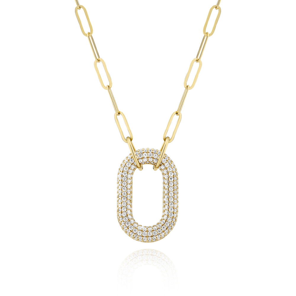 sif-jakobs-sj-n62014-cz-yg-ketting-met-hanger-gold-plated-zirkonia-ovaal-4-mm-breedte-lengte