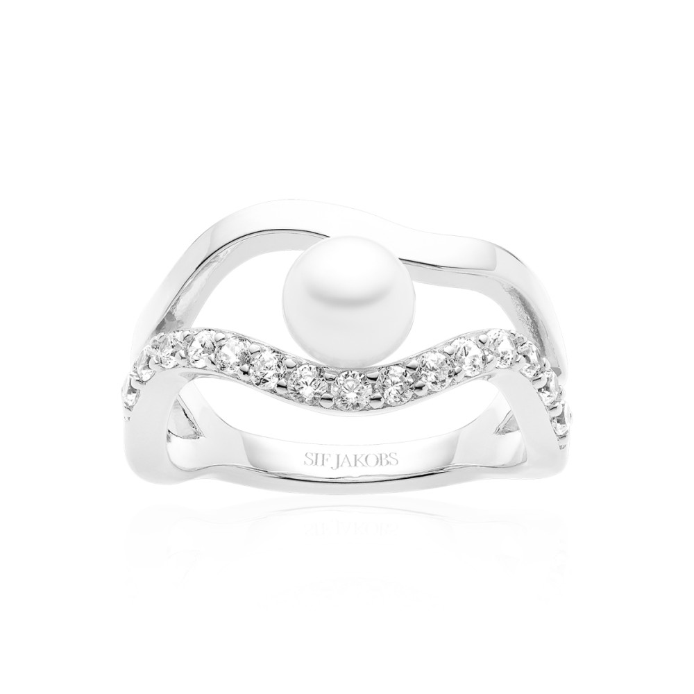 sif-jakobs-sj-r12363-pcz-zilveren-ring-zirkonia-parel-golvend-ontwerp-13-mm-breedte