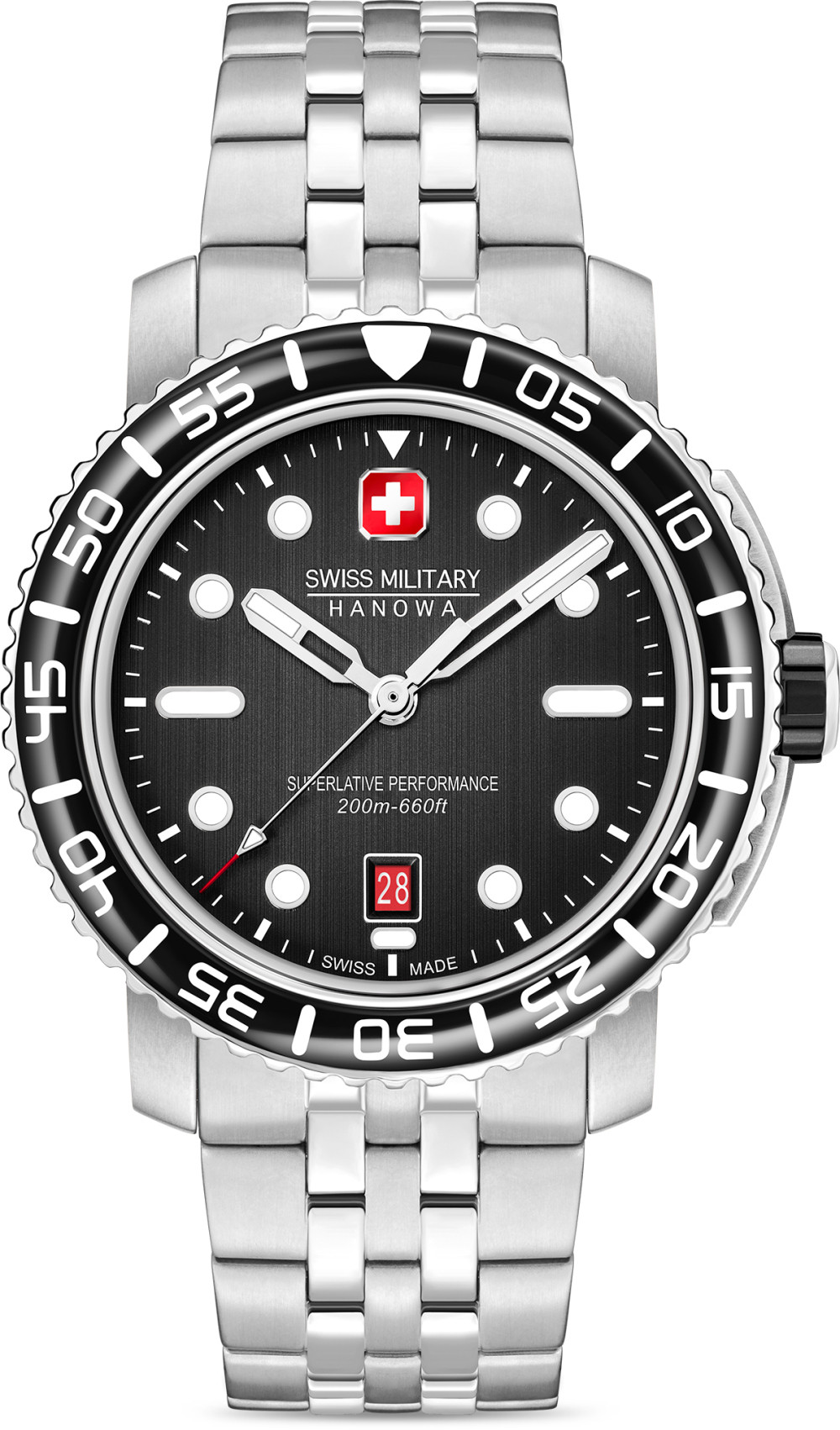 swiss-military-hanowa-black-marlin-smwgh0001702-duikhorloge-quartz-staal-zilverkleurig-zwart-44-mm