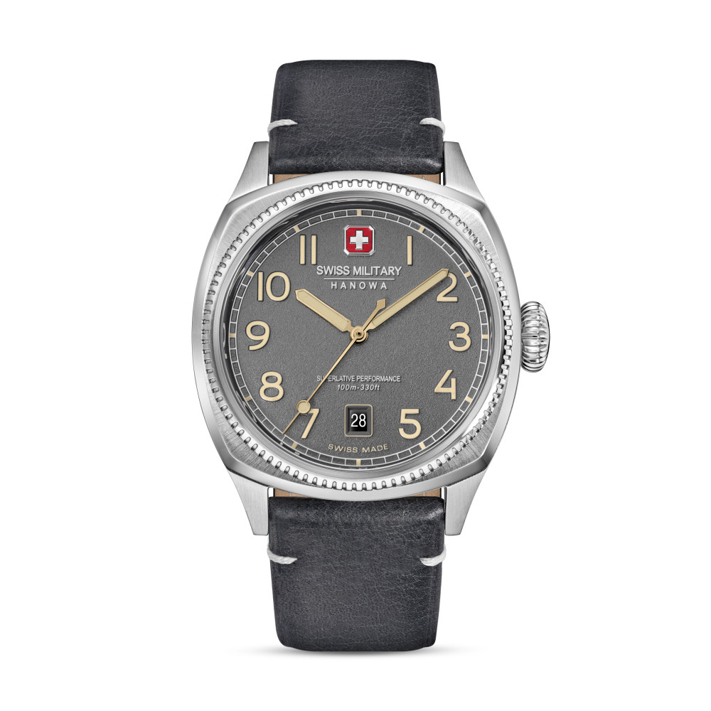 swiss-military-hanowa-condor-smwgb0003702-herenhorloge-quarts-staal-leder-zilverkleurig-grijs-zwart-41-mm
