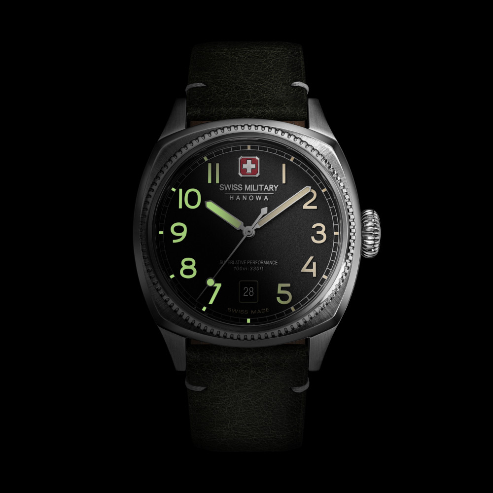 swiss-military-hanowa-condor-smwgb0003703-horloge-met-groene-leren-band-en-zwarte-wijzerplaat