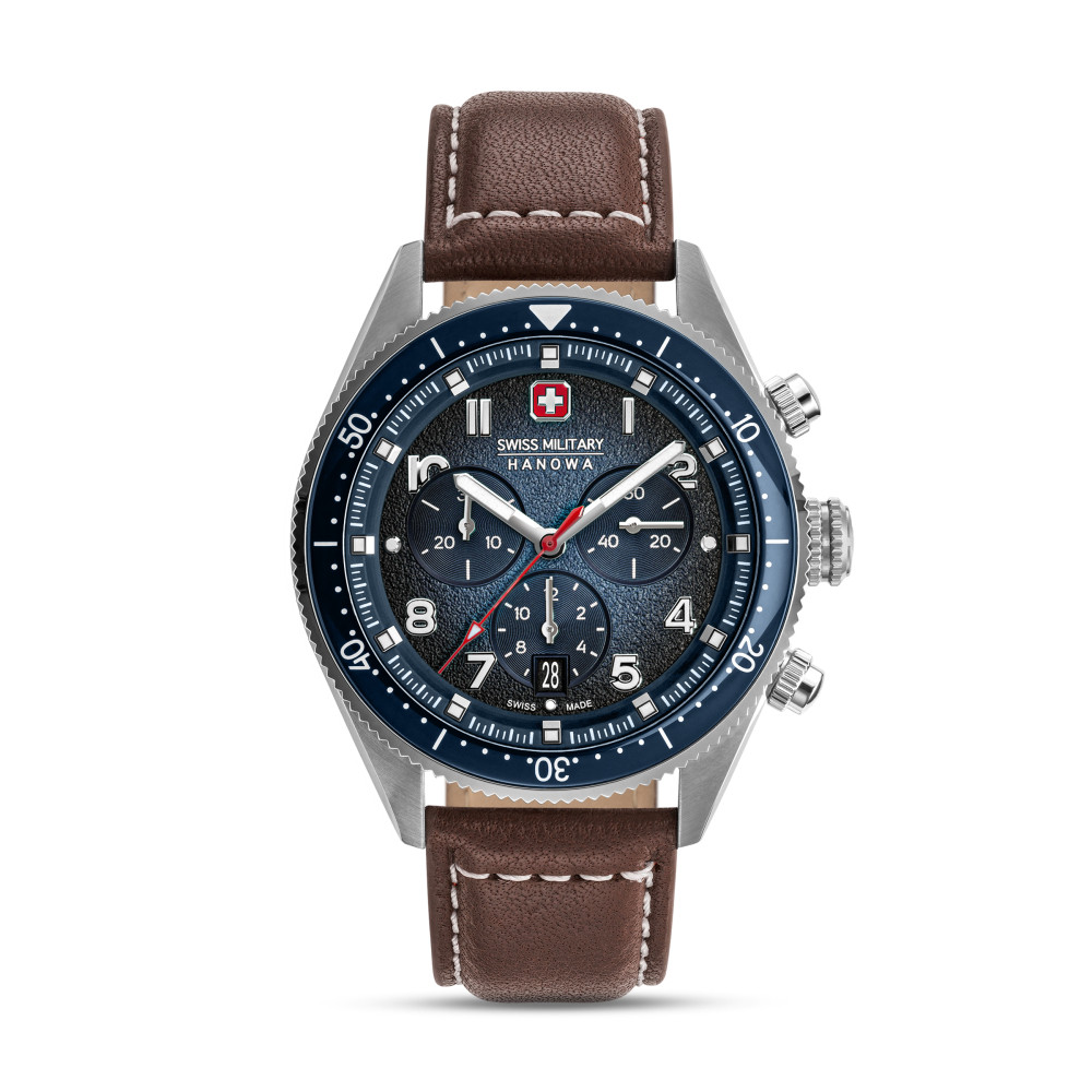 swiss-military-hanowa-greyhound-smwgc0003802-chronograaf-horloge-staal-leder-zilverkleurig-blauw-bruin-43-mm