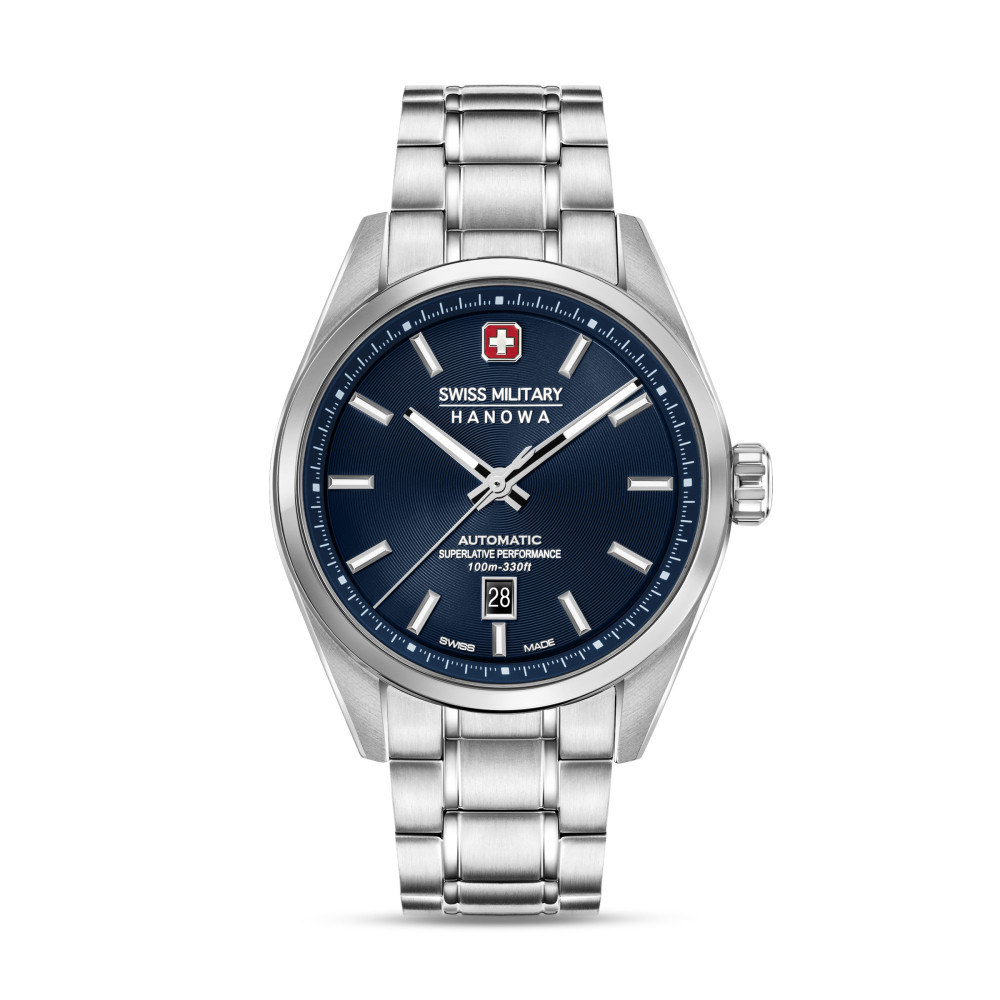 swiss-military-hanowa-majestic-pioneer-smwgl0006202-horloge-automaat-staal-zilverkleurig-blauw-41-mm