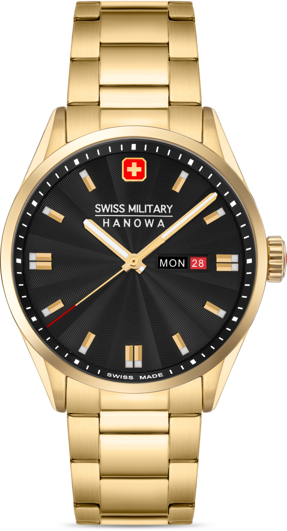 swiss-military-hanowa-roadrunner-smwgh0001610-horloge-staal-goudkleurig-zwart-43-mm