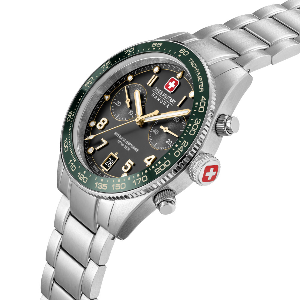 swiss-military-hanowa-spitfire-smwgi0007703-horloge-chronograaf-zilverkleurig-groen-zwart-43-mm