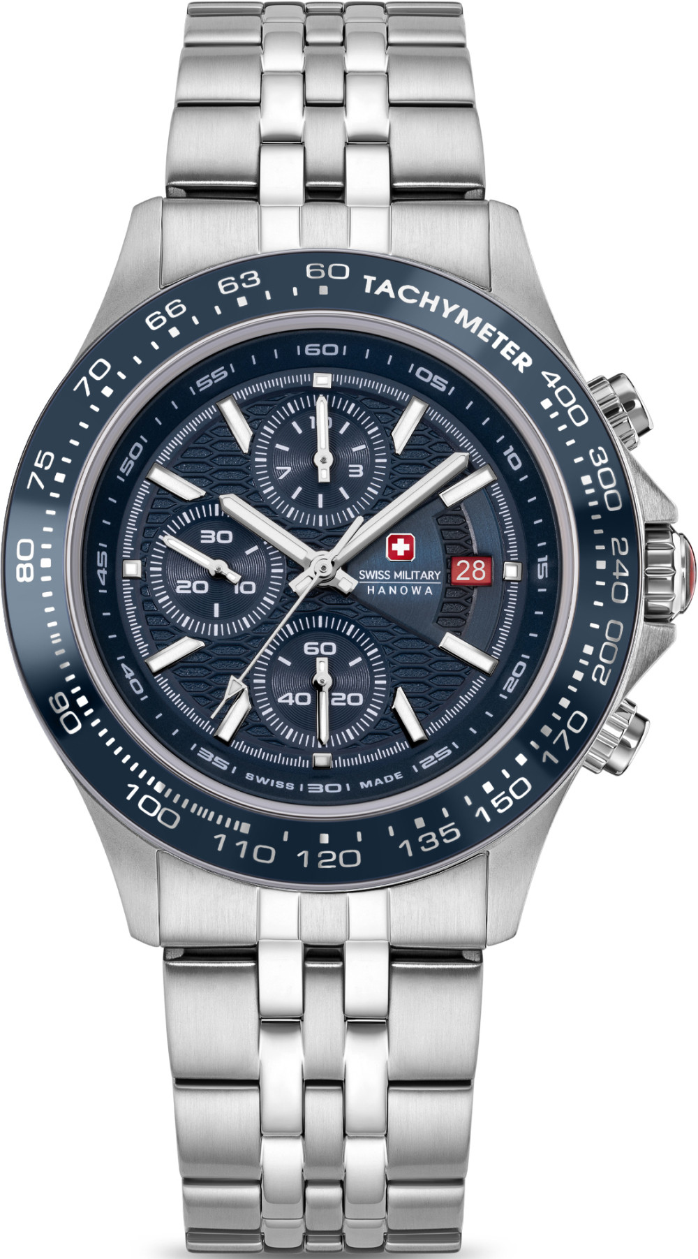 swiss-military-hanowa-watchman-smwgi0003403-chronograaf-horloge-staal-zilverkleurig-blauw-43-mm